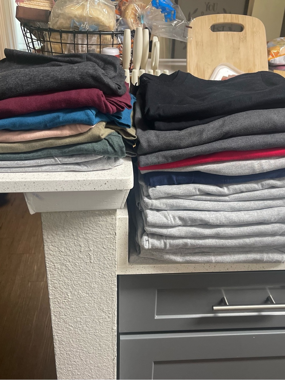 Stacks of Folded Crewneck Tees - Multi Color